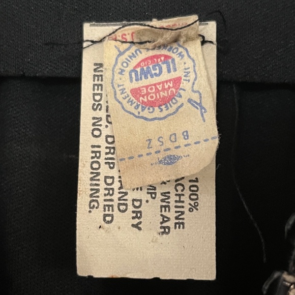 Black Rhinestone Sequined Teeth Zipper Jump Suit Double Knit Wide Leg 1970's - Picture 5 of 11